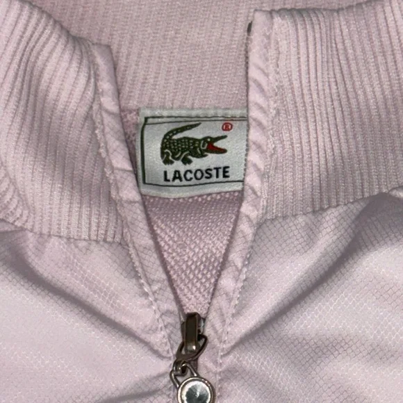 Lacoste pink track jacket woman’s UK 10 US 6 vintage mesh side detail - Picture 9 of 11
